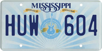 MS license plate HUW604