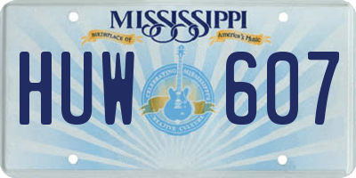 MS license plate HUW607