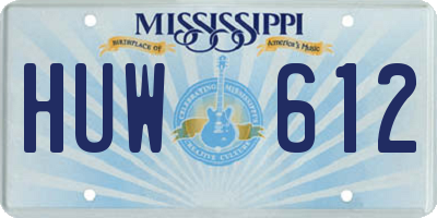 MS license plate HUW612