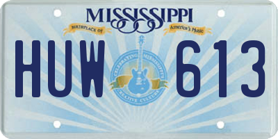 MS license plate HUW613