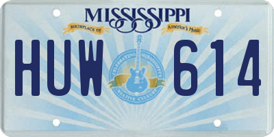 MS license plate HUW614