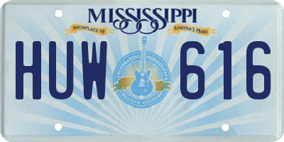 MS license plate HUW616