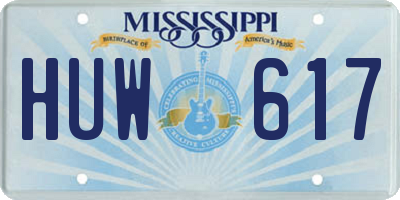 MS license plate HUW617