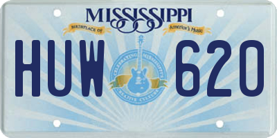 MS license plate HUW620