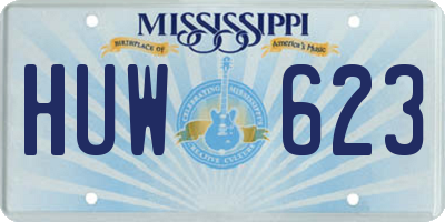 MS license plate HUW623