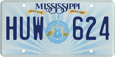 MS license plate HUW624