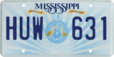 MS license plate HUW631