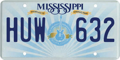 MS license plate HUW632