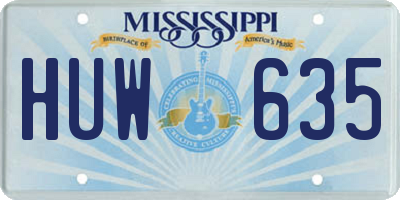 MS license plate HUW635