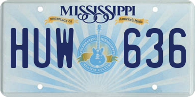 MS license plate HUW636