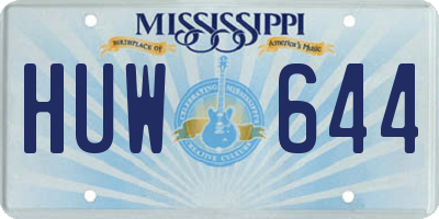 MS license plate HUW644