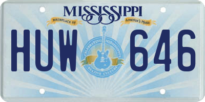 MS license plate HUW646