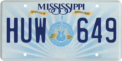 MS license plate HUW649