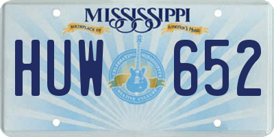 MS license plate HUW652