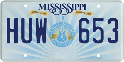 MS license plate HUW653