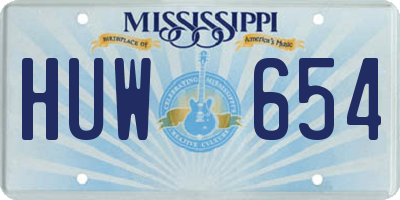 MS license plate HUW654