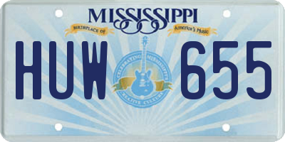MS license plate HUW655