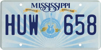 MS license plate HUW658