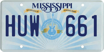 MS license plate HUW661
