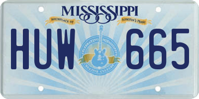 MS license plate HUW665