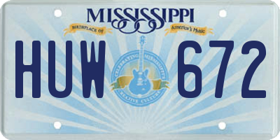 MS license plate HUW672