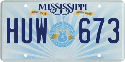 MS license plate HUW673
