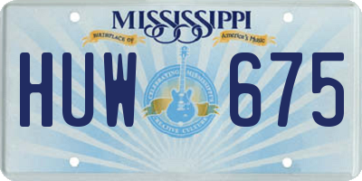 MS license plate HUW675