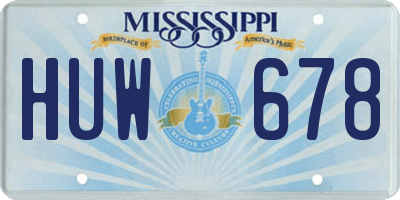 MS license plate HUW678