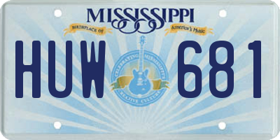 MS license plate HUW681