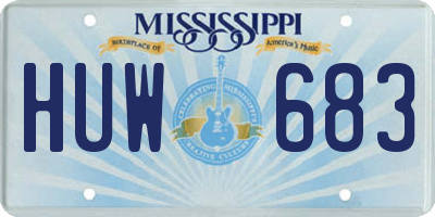 MS license plate HUW683