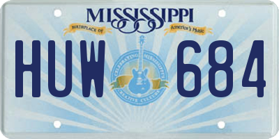 MS license plate HUW684