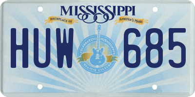 MS license plate HUW685