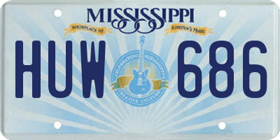 MS license plate HUW686