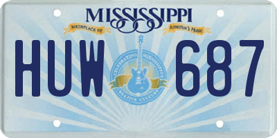 MS license plate HUW687