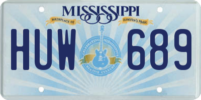 MS license plate HUW689