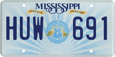 MS license plate HUW691