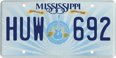 MS license plate HUW692