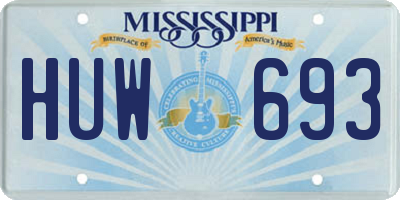 MS license plate HUW693