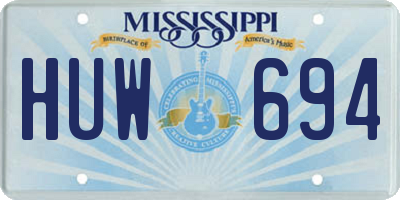 MS license plate HUW694