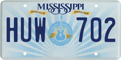 MS license plate HUW702