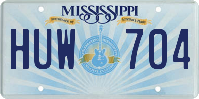 MS license plate HUW704