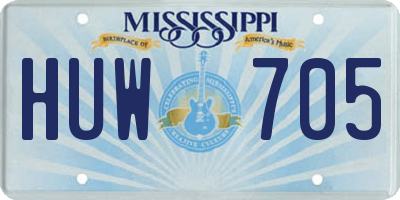 MS license plate HUW705