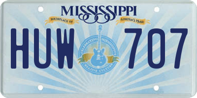 MS license plate HUW707