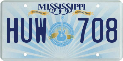 MS license plate HUW708