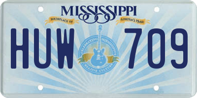 MS license plate HUW709