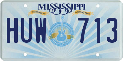 MS license plate HUW713