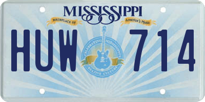MS license plate HUW714