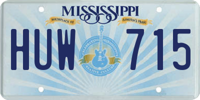 MS license plate HUW715