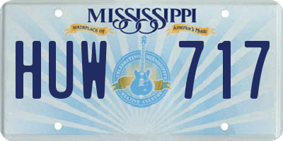 MS license plate HUW717