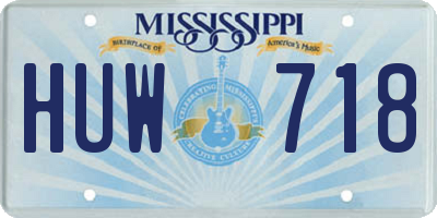 MS license plate HUW718